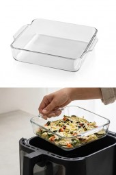 GOURMETmaxx Glas-Auflaufform für Heißluftfritteuse 0,8 L