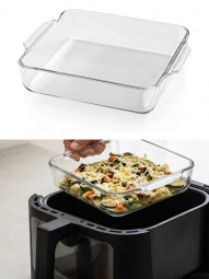 GOURMETmaxx Glas-Auflaufform für Heißluftfritteuse 1,5 L