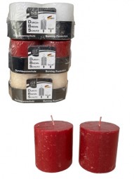 R Kerze Rustic DBS-Stumpen 2er Pack Ø 68-70 in 3 Farben