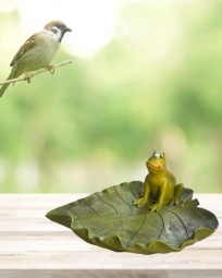 R Vogeltränke mit Frosch, grün