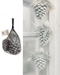 W Deko Tannenzapfen Gross 3Stk. white-washed im Netz