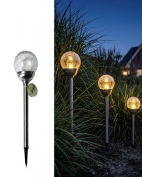 Solar-Glaskugellampe LED Ø 12 × 56 cm im Display