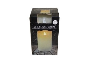 Kerze Rustic LED Echtwachs Ø 7,5 x 12,5 cm, creme