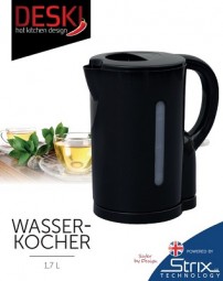 Wasserkocher Kunststoff 1,7 Ltr. schwarz DESKI