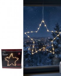 W Metallstern 30 LED mit Saugnapf und Timer Ø 40 cm, weiß