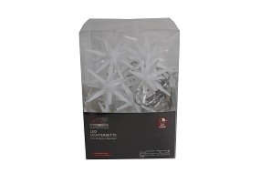 W Lichterkette mit 10 Sternen LED mit Timer weiß, batteriebetrieben
