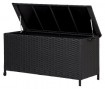 Kissenbox Rattan auf Rädern 133x55x63 cm