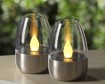 Solar Tischlampe Edelstahl 6x6x10,5 cm