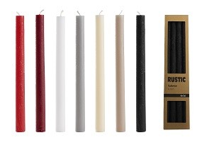Kerze Stab Rustic 4er Pack, Ø 2 x 25 cm, in 7 Farben