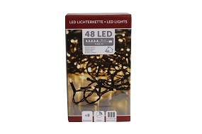 W Lichterkette 48 LED mit Timer, 8 Funktionen, innen/außen, batteriebetrieben