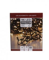 W Lichterkette 96 LED mit Timer, 8 Funktionen, innen/außen, batteriebetrieben