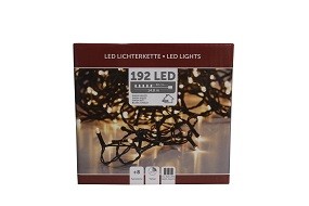 W Lichterkette 192 LED mit Timer, 8 Funktionen, innen/außen, batteriebetrieben
