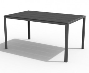 Gartentisch 150x90 cm mit Nonwood-Tischplatte, schwarz