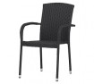 Gartenstuhl Rattan stapelbar, schwarz
