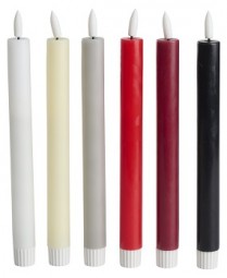 Kerze LED Echtwachs-Stab 2er Pack mit Timer, 6 Farben