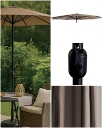 Sonnenschirm mit Kurbel Ø 4 m, taupe