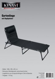 Gartenliege mit Kopfpolster
