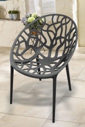 Stuhl Design aus Kunststoff anthrazit, stapelbar (nur auf Containerbasis)