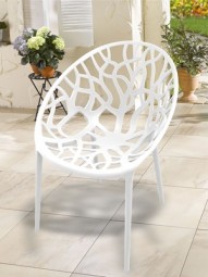 Stuhl Design aus Kunststoff weiß, stapelbar (nur auf Containerbasis)