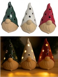 W Wichtel aus Steingut LED H x 20 cm in 3 Farben