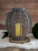 Solar Laterne Rattan-Optik H x 45,5 cm, grau