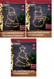 W Gartenstecker aus Metall 180 LED, H x 45 cm, 3 Modelle, mit Timer, batterieb.