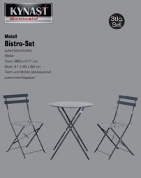 Bistro-Set 3tlg. anthrazit