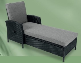 Gartenliege Rattanoptik mit Pumpfunktion inkl. Polsterkissen