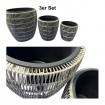 Rattan Pflanztopf 3er Set in 2 versch. Farben