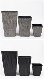 Rattan Pflanzentopf 3er Set in 2 versch. Farben