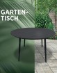 Gartentisch Ø 110 cm mit Nonwood-Tischplatte schwarz