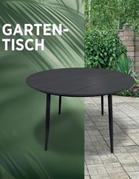 Gartentisch Ø 110 cm mit Nonwood-Tischplatte schwarz