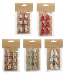 W Deko-Klammer 6er Pack, 5 versch. Modelle