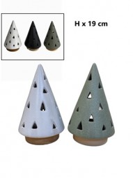 W Deko Lichtbaum aus Steingut mit LED H x 19 cm in 3 Farben