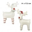 W Deko Rentier mit Weihnachtsmütze H x 17,5 cm, 2 Modelle