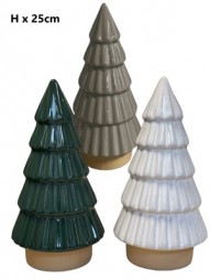 W Deko Tannenbaum aus Steingut H x 25 cm in 3 Farben
