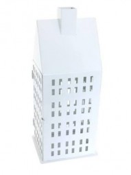 W Dekohaus aus Metall, H x 80 cm, weiß