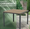 Gartentisch 90x90 cm anthrazit, Nonwood-Tischplatte teaklook