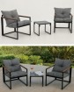 Lounge-Garnitur Set Karin 3tlg. inkl. Kissen, anthrazit