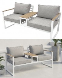 Gartenbank 2-Sitzer mit Mitteltisch Inkl. Sitzkissen
