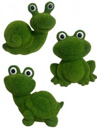 G Dekofiguren Gras: Frosch, Schnecke, Schildkröte H x 22 cm