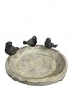 G Vogeltränke mit 3 Vögeln 38x35x16 cm, steinoptik