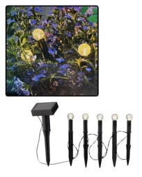Solarstecker 5er mit Kugeln Hx18 cm