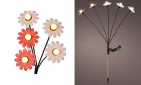 Solarstecker Metall mit 5 Blumen Hx60 cm
