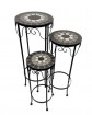Blumenhocker Mosaik rund, 3er Set
