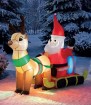 W Rentierschlitten mit Weihnachtsmann, mit LED, H x 130 cm, selbstaufblasbar