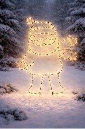 W Gartenstecker Weihnachtsmann winkend Hx111 cm, 180 LED