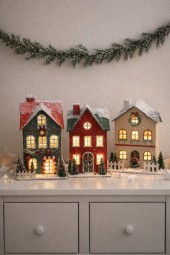 W Dekohaus mit Glitzer Hx21,5 cm, 3 Modelle