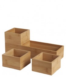 Aufgewahrungsboxen aus Bambus 4tlg.Set