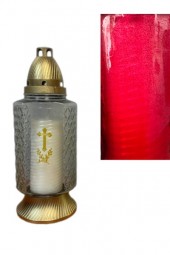 Grabkerze aus Glas - 220 g, rot